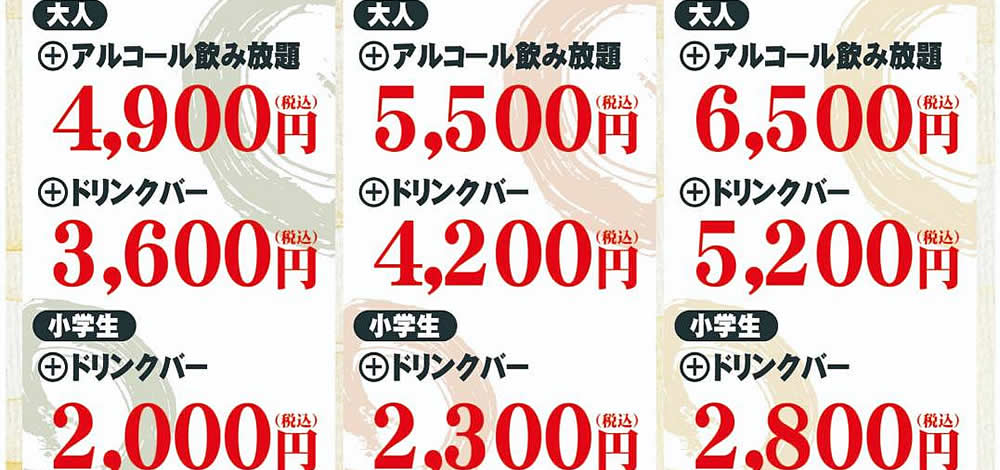 焼肉宴会コース　メニュー
